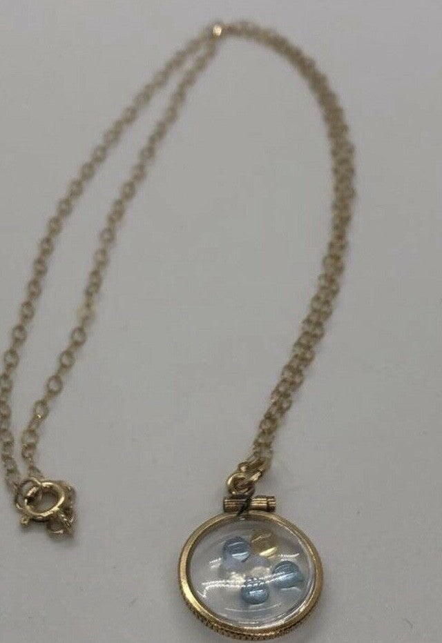 Vintage 12k gold filled Shaker locket with  mix of Moonstone, Citrine and Topaz