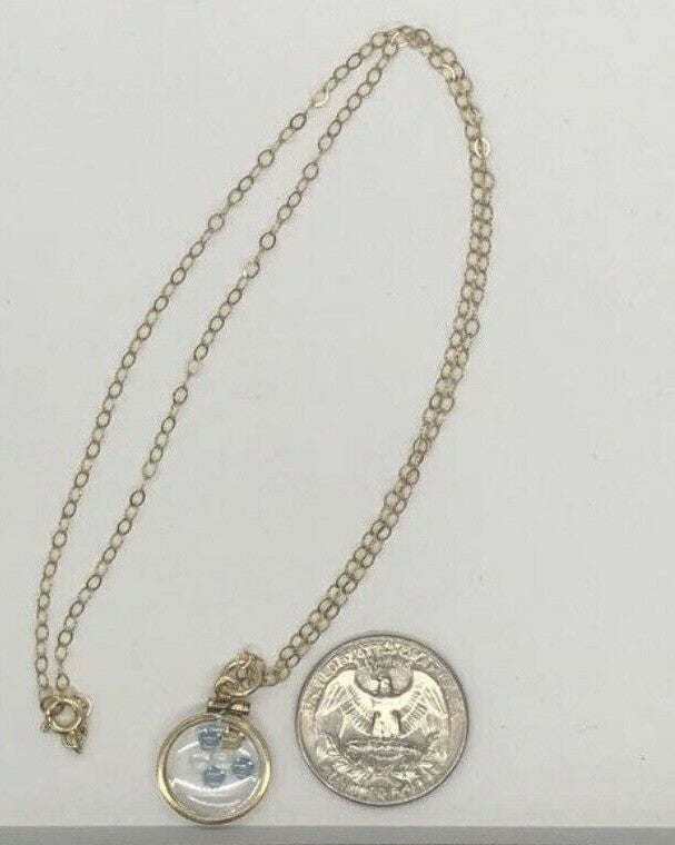 Vintage 12k gold filled Shaker locket with  mix of Moonstone, Citrine and Topaz