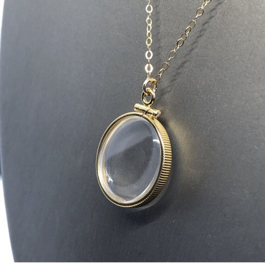 Empty 14k Gold Filled Shaker locket 20mm, w/free tool fill with your TREASURES