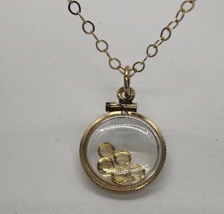 Vintage 12k gold filled shaker locket with 5 beautiful 3mm Citrine cabochons