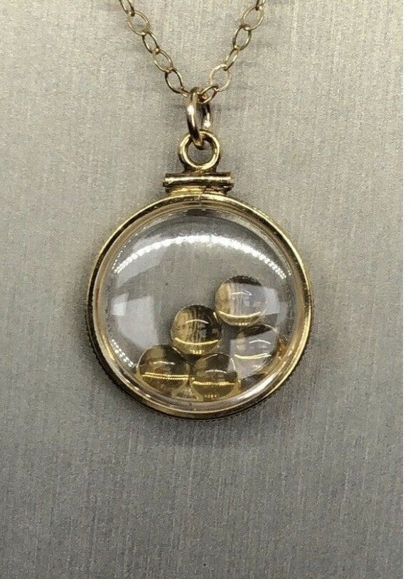 Vintage 12k gold filled shaker locket with 5 beautiful 5mm Citrine Cabochons
