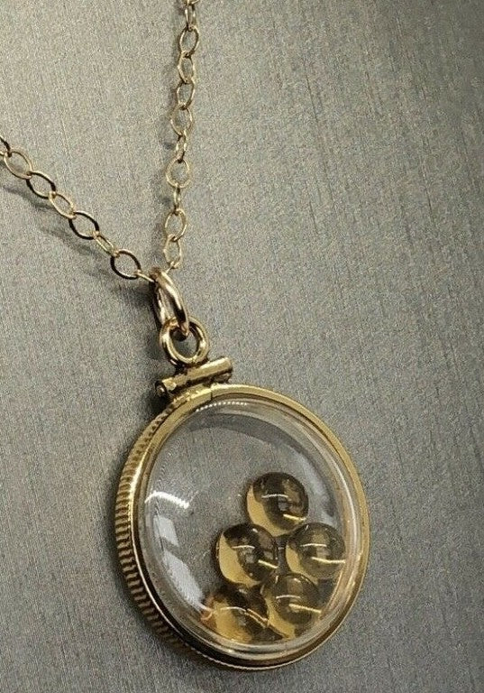 Vintage 12k gold filled shaker locket with 5 beautiful 5mm Citrine Cabochons