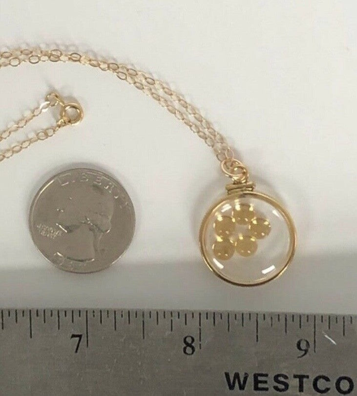 Vintage 12k gold filled shaker locket with 5 beautiful 5mm Citrine Cabochons