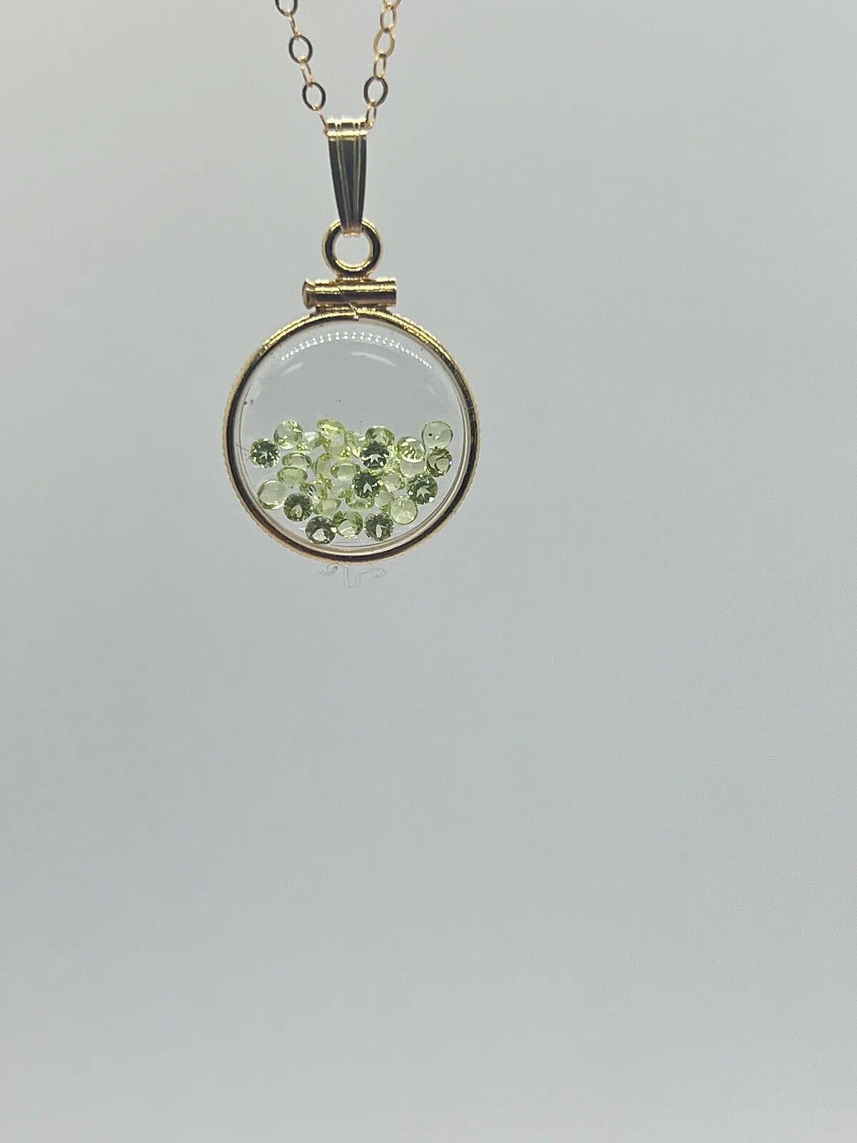Handmade 16mm Empty Lucite Shaker Locket 14k Solid Gold with free screwdriver