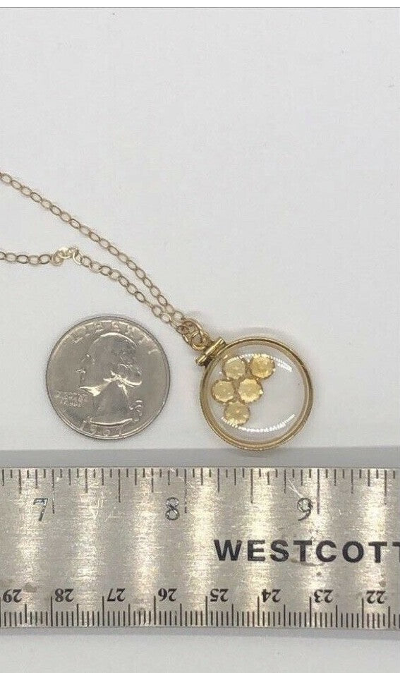 Vintage 12k gold filled shaker locket with 5 beautiful natural Citrine Gems
