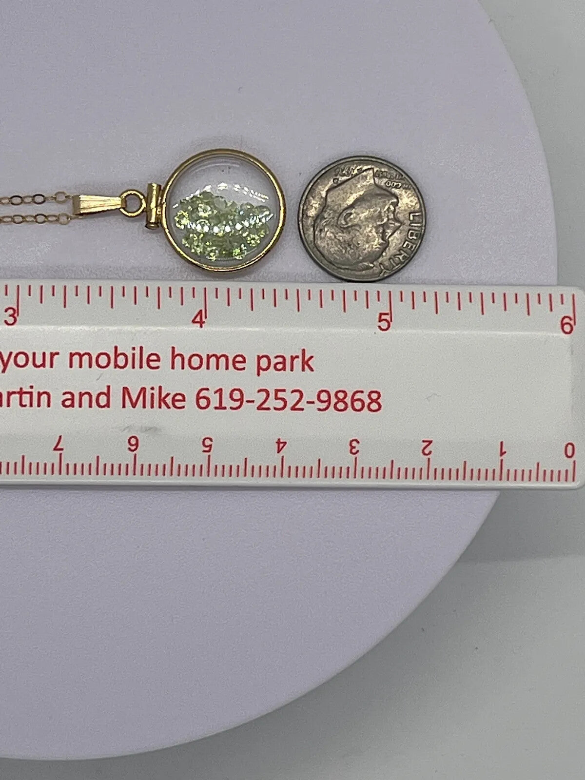 Handmade 16mm Empty Lucite Shaker Locket 14k Solid Gold with free screwdriver