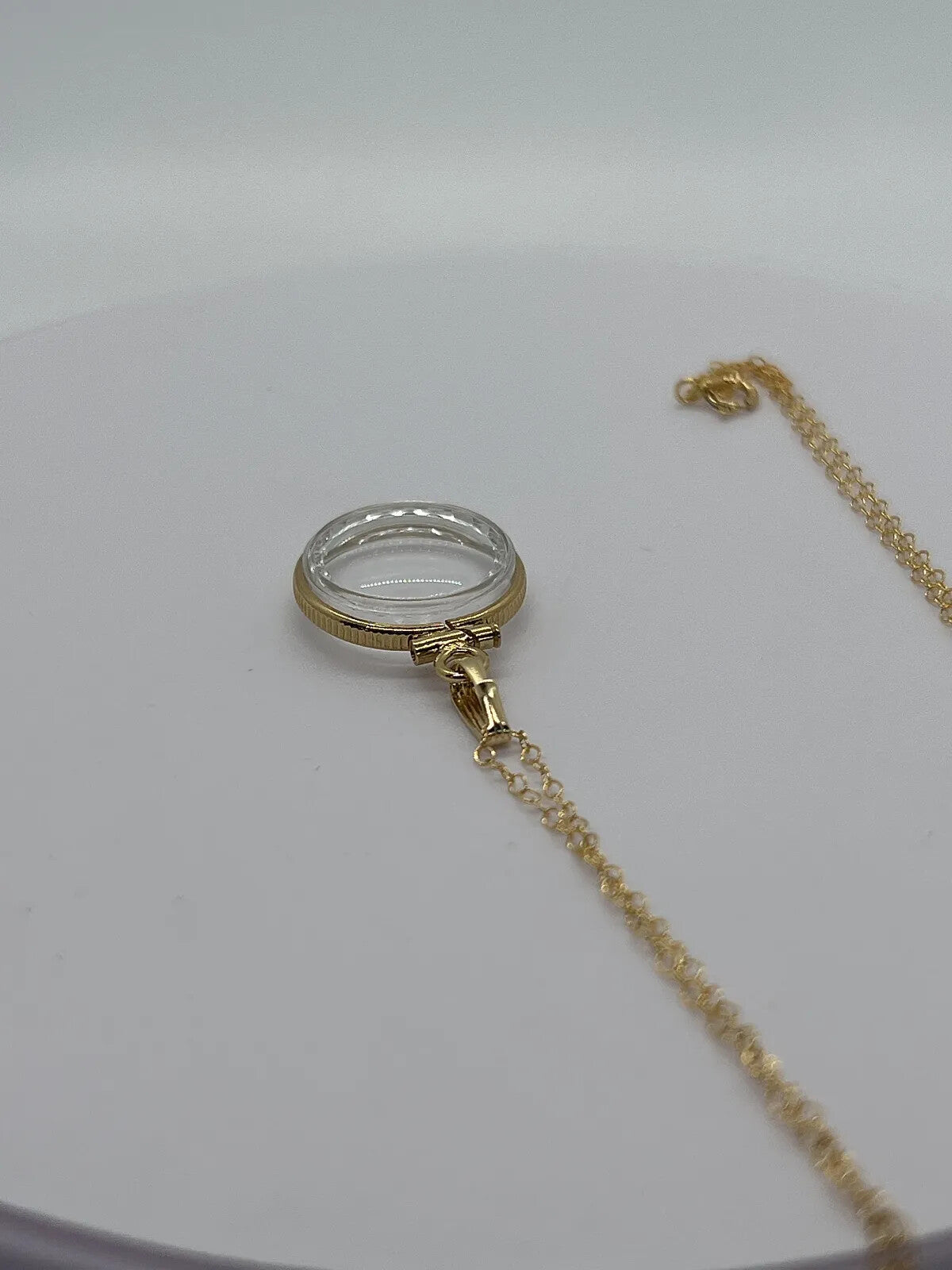 Handmade 16mm Empty  Shaker Locket 14k Solid Gold. Diamond Edge, Reversible.