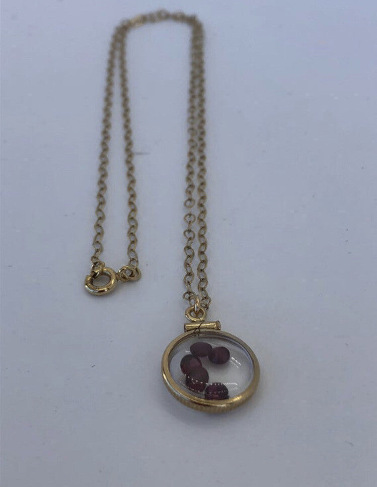 12.5 mm Handmade 14k gold filled shaker locket with 0.91 TCW of genuine garnets