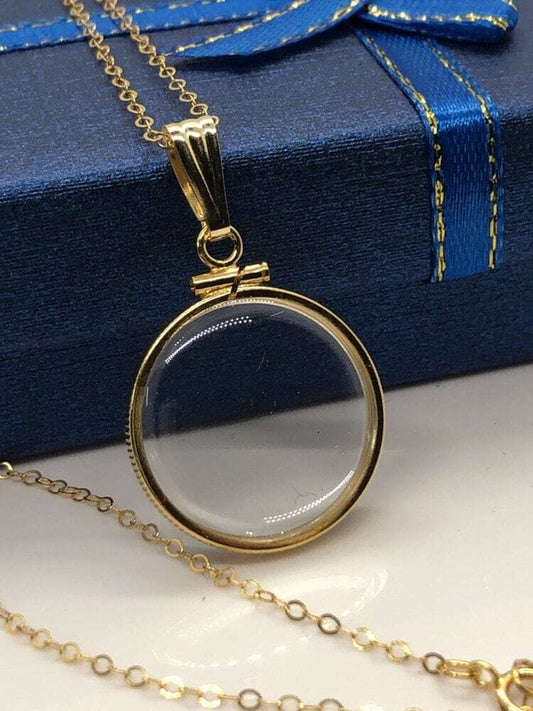 Solid 14k gold Empty 20mm Handmade shaker Locket w/ FREE small  SCREW DRIVER