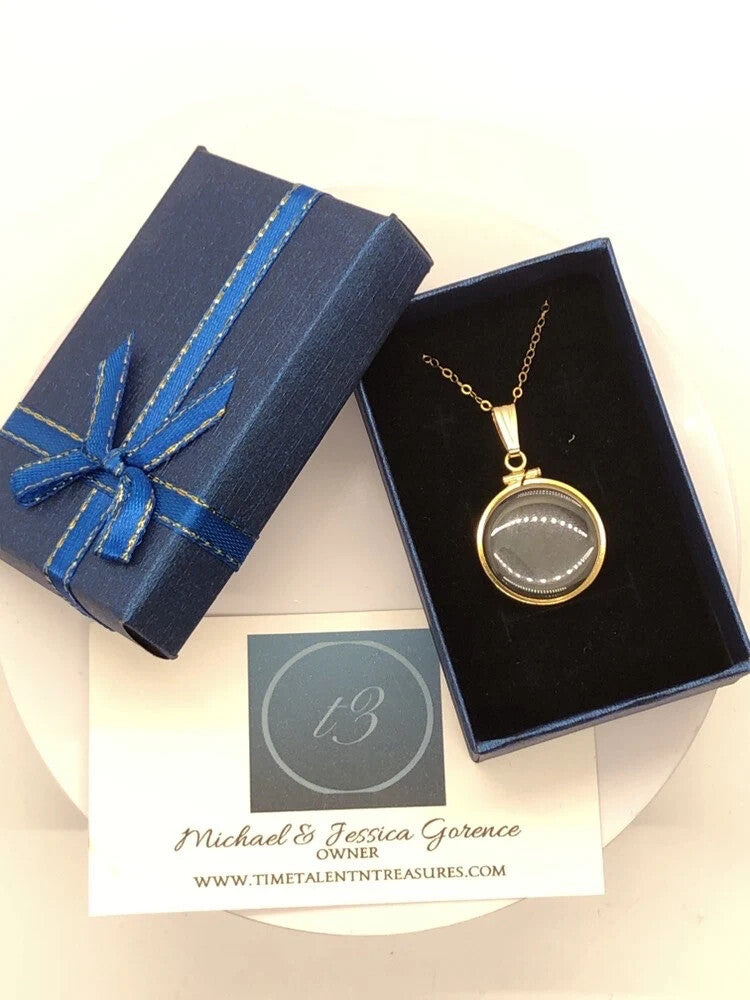 Solid 14k gold Empty 20mm Handmade shaker Locket w/ FREE small  SCREW DRIVER