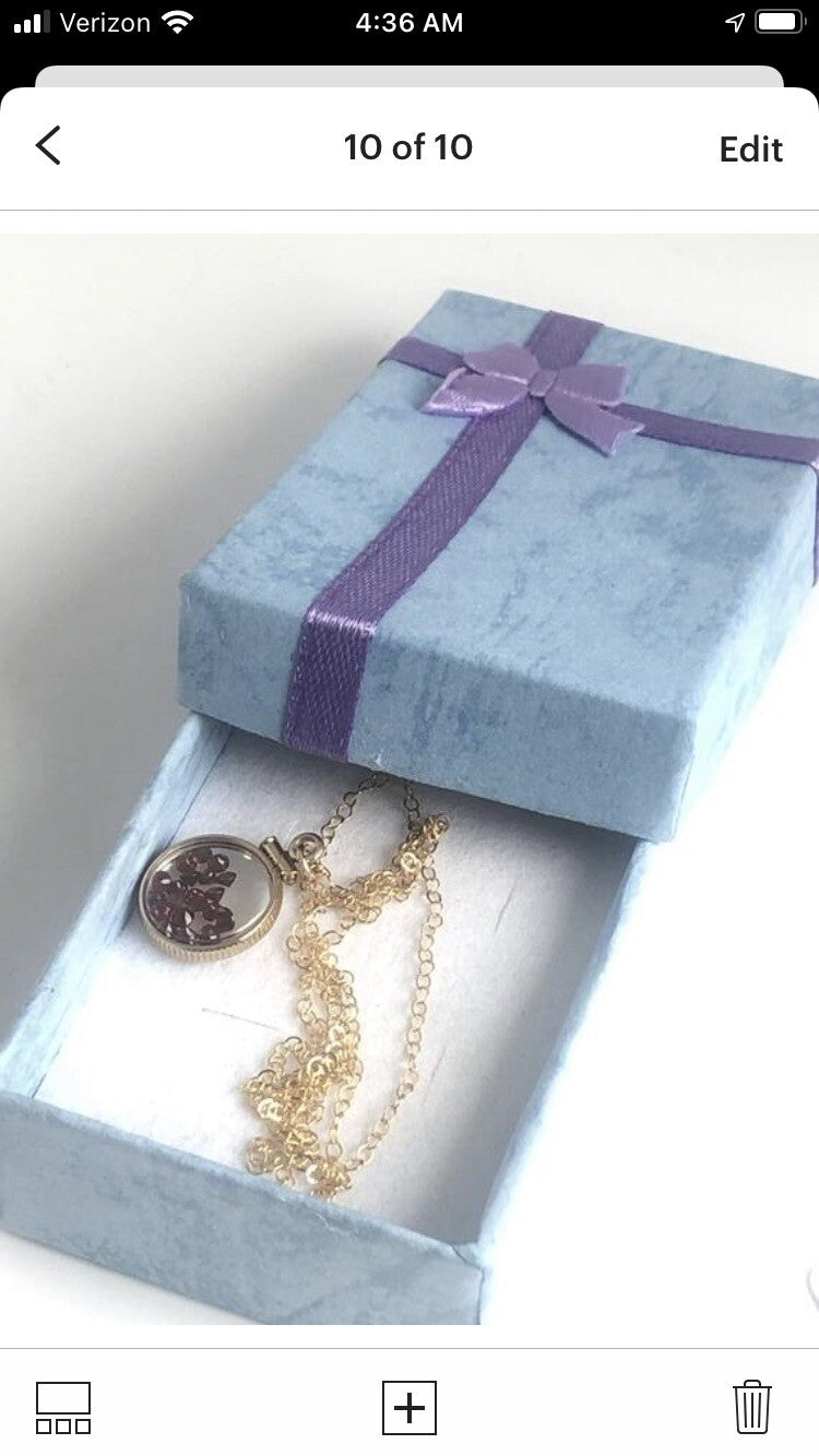 12.5 mm Handmade 14k gold filled shaker locket with 0.85 TCW of genuine garnets