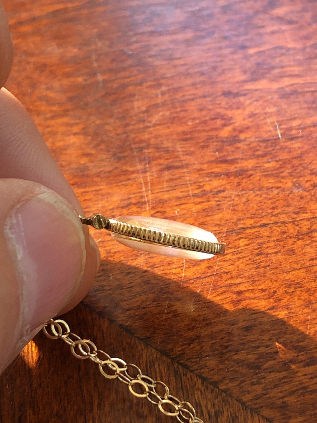 Vintage 12k gold filled locket with 23k gold inside hand made necklace