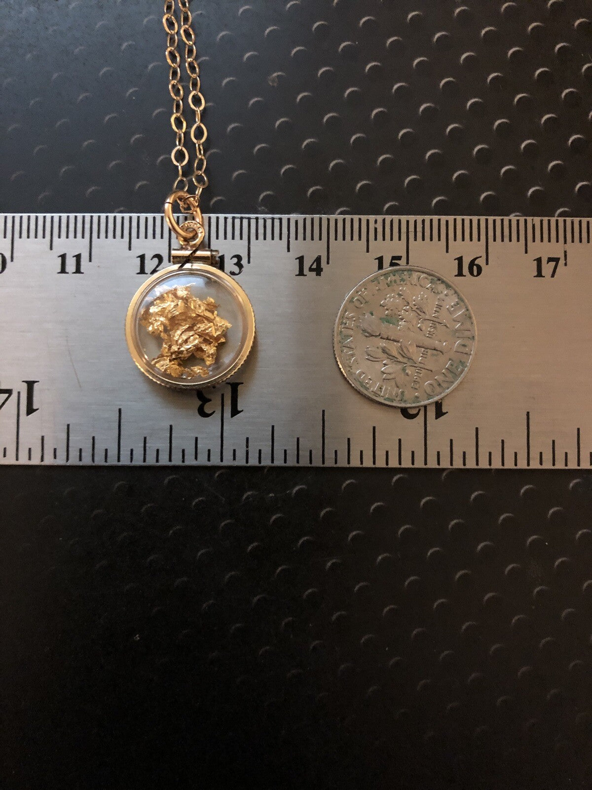 Vintage 12k gold filled locket with 23k gold inside hand made necklace