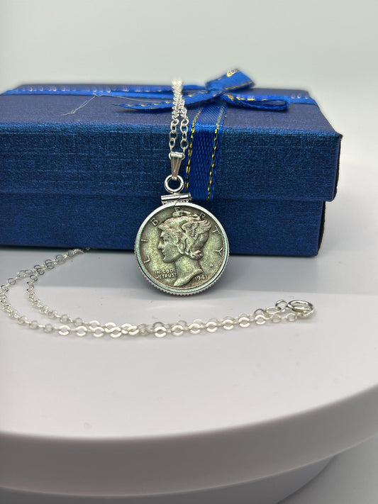 Collar clásico hecho a mano de plata de ley mercurio, 43 cm (18 pulgadas), Plata esterlina, Sin piedra preciosa