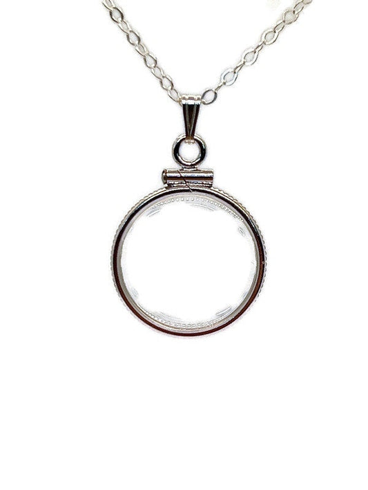 Dime Sized Empty Customizable Handmade Sterling Silver Shaker Locket Necklace w/ Free Screwdriver Waiting For small treasure. Free Gift Box