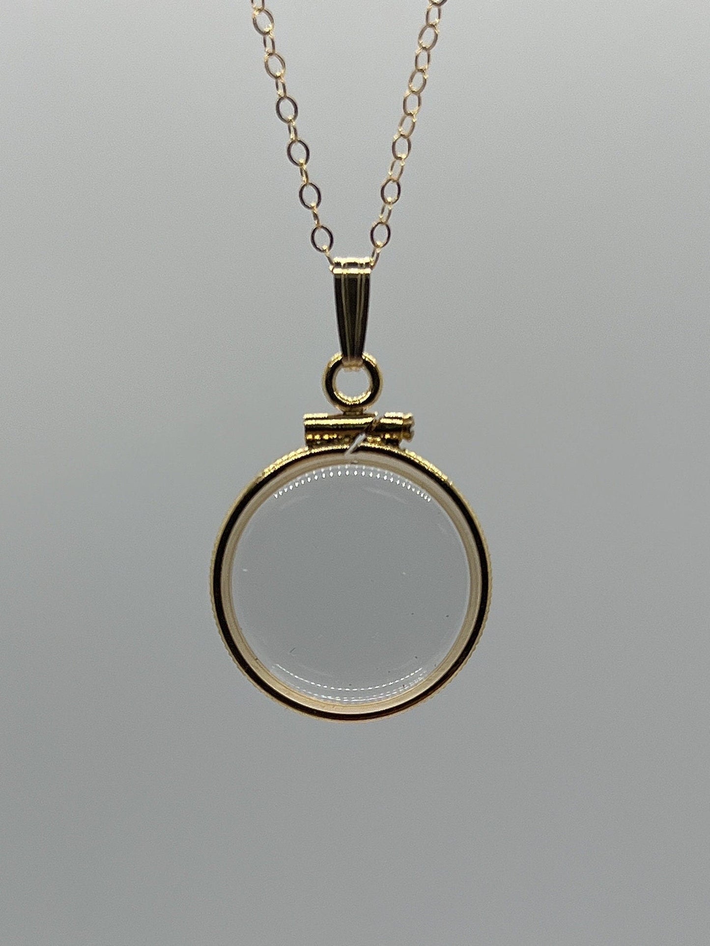 Empty Customizable 19mm Handmade 14k Gold Filled Shaker Locket Necklace w/ Free Screwdriver Waiting For Your Little Treasures