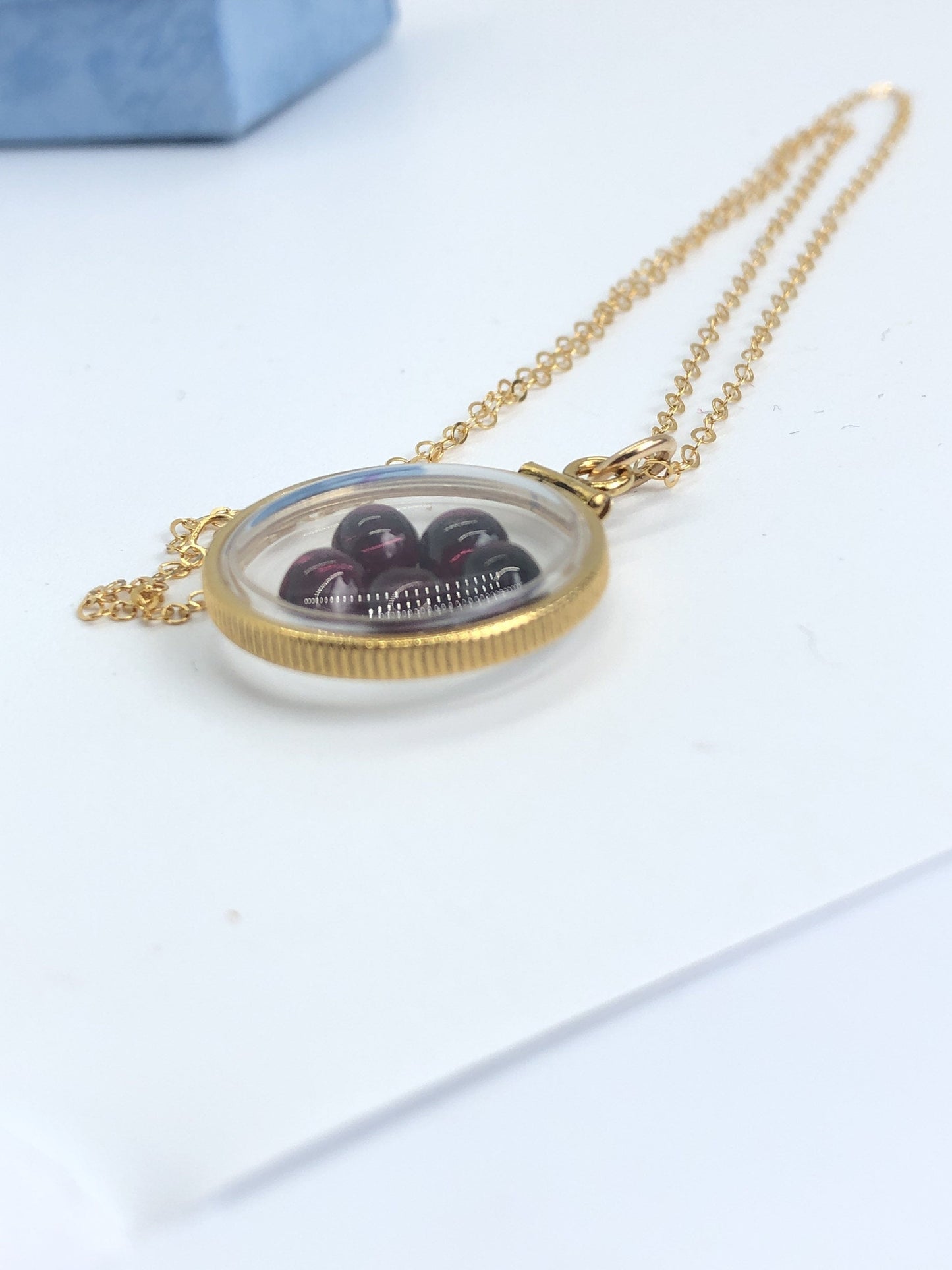 Vintage Garnet Shaker Locket, 12k gold filled  w/ 4 CTW  of beautiful gems, January birthstone New Old Stock 50 years old  Limited supply