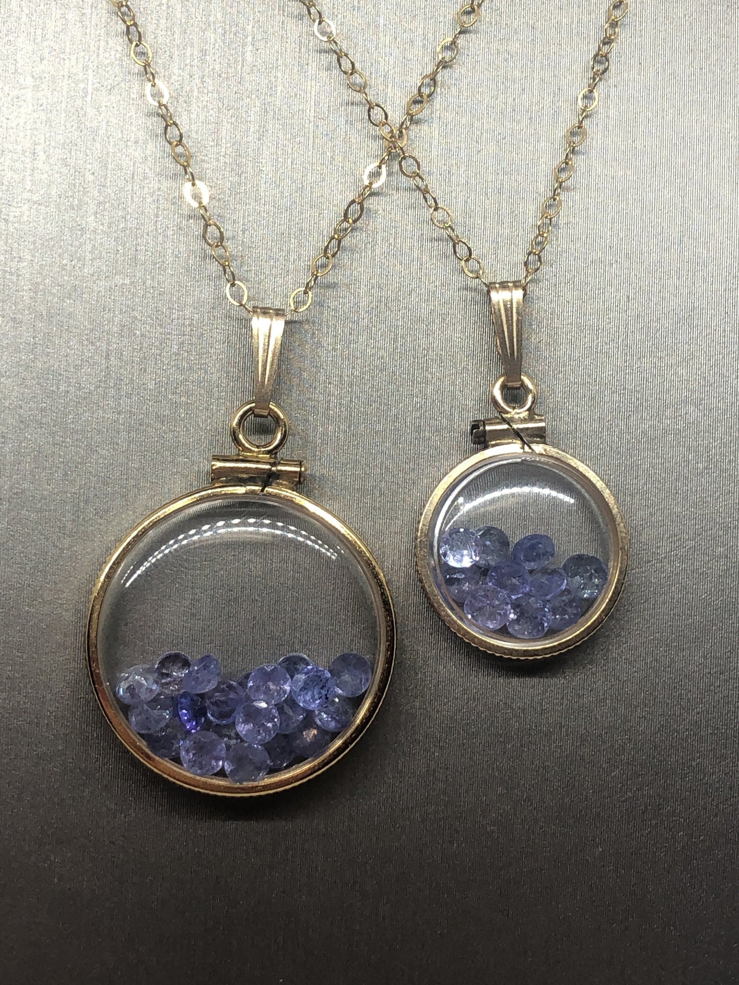 Vintage Tanzanite shaker Locket 14k gold filled, 50 year old New Stock,  20mm or 15 mm Customize one for your Mother's Day