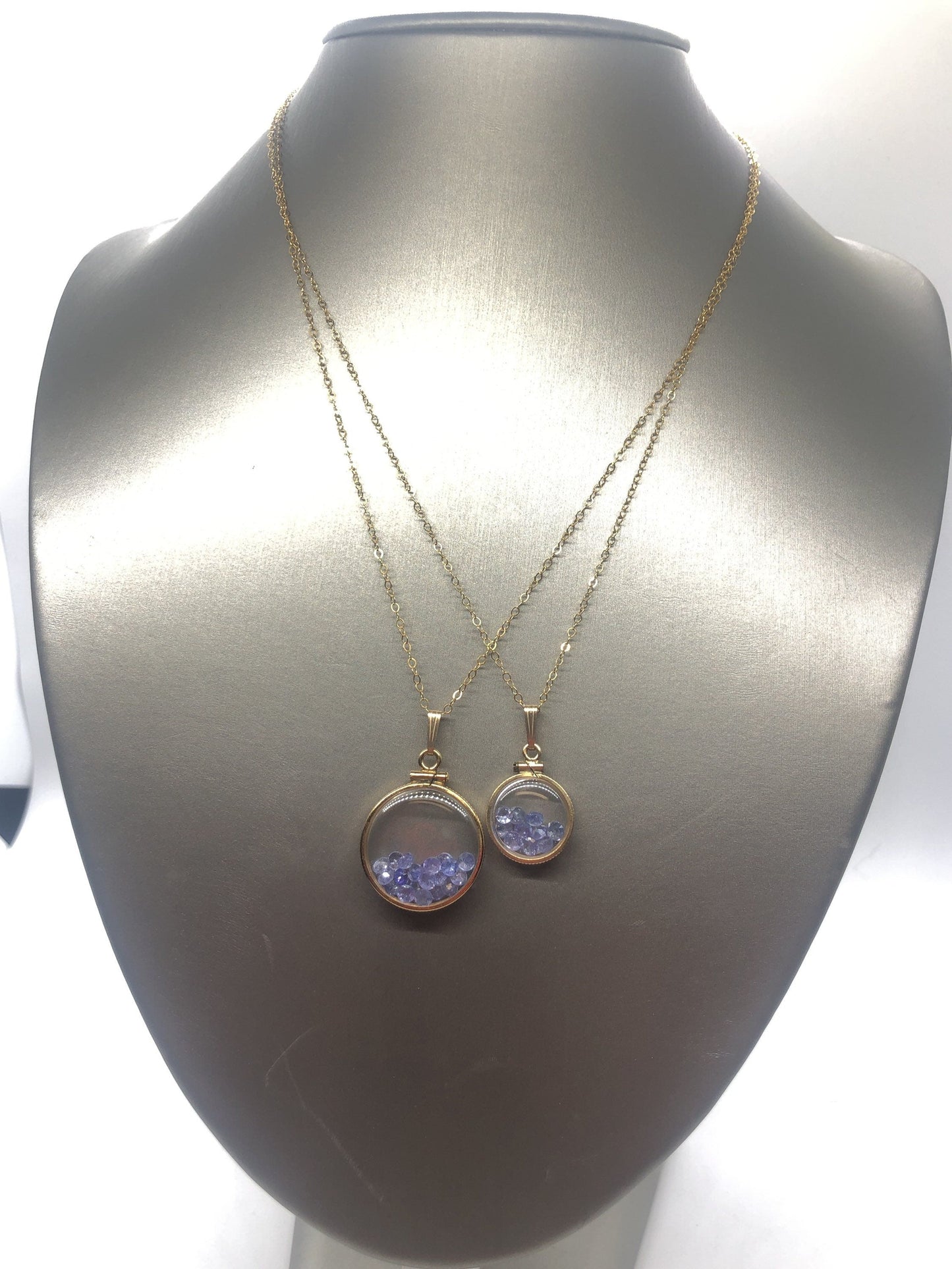 Vintage Tanzanite shaker Locket 14k gold filled, 50 year old New Stock,  20mm or 15 mm Customize one for your Mother's Day