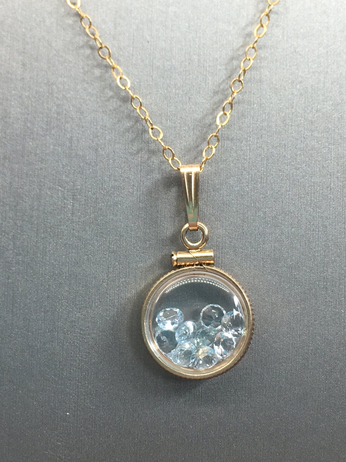 Diminutive  Topaz  Shaker Locket 14k gold filled or Sterling Silver with beautiful November Birthstone 0.9 TCW
