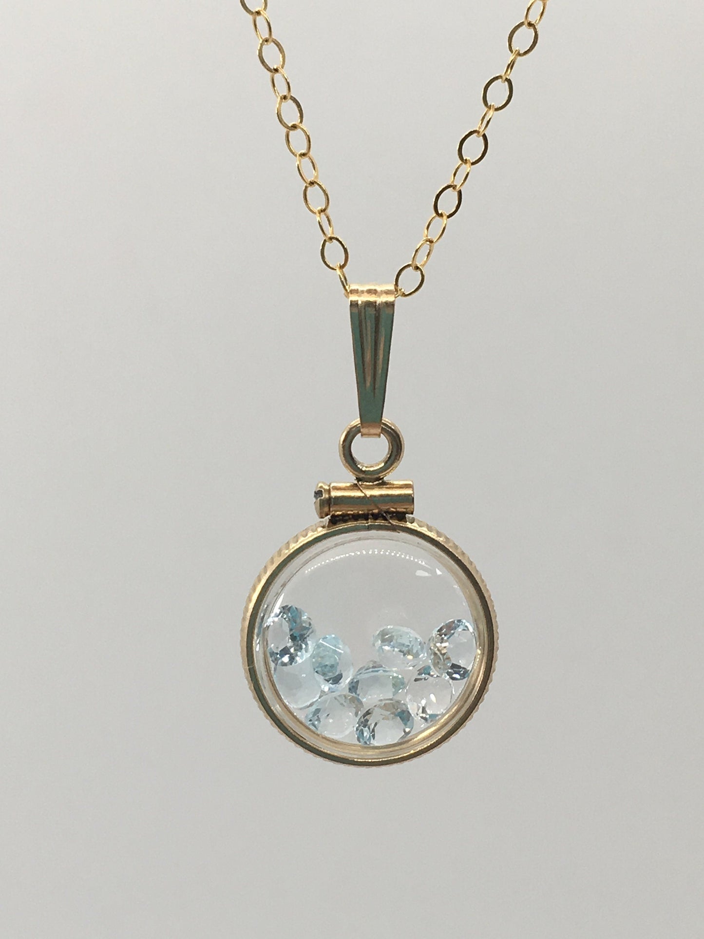 Diminutive  Topaz  Shaker Locket 14k gold filled or Sterling Silver with beautiful November Birthstone 0.9 TCW