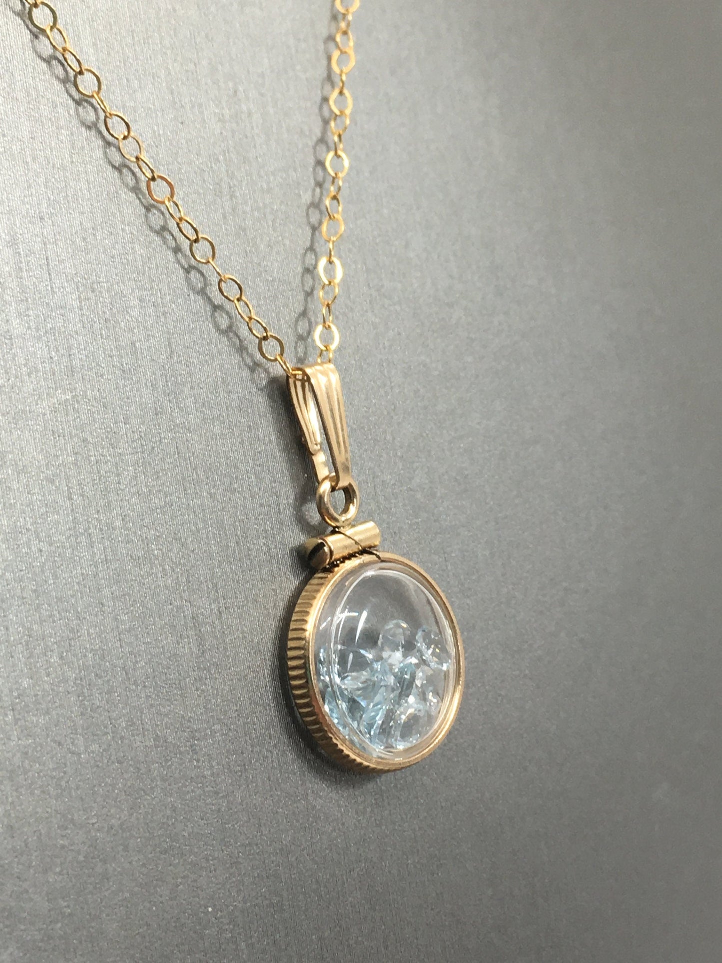 Diminutive  Topaz  Shaker Locket 14k gold filled or Sterling Silver with beautiful November Birthstone 0.9 TCW