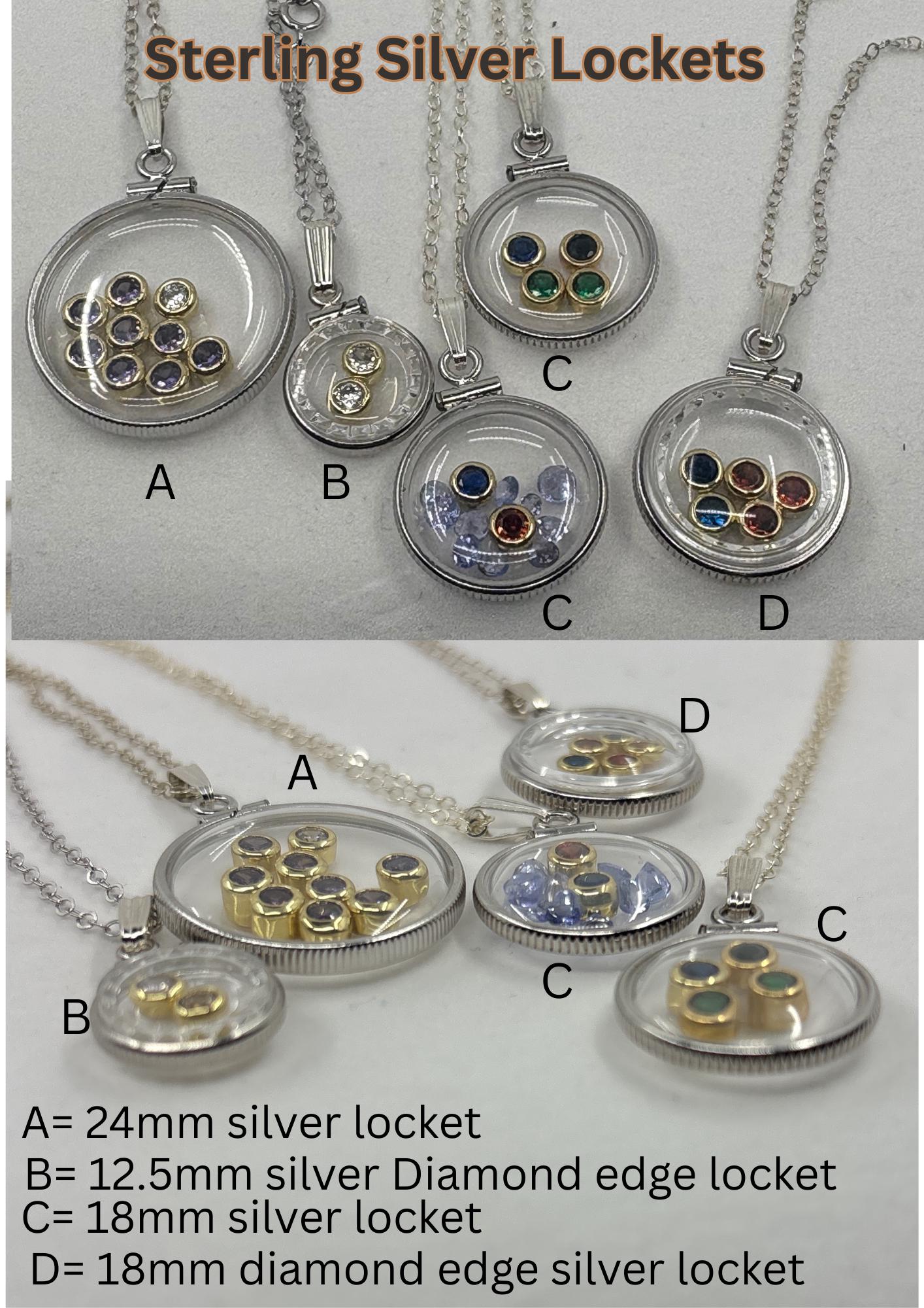 14k Gold filled Bezel Set 4mm CZ Birthstone Charms for Shaker Lockets
