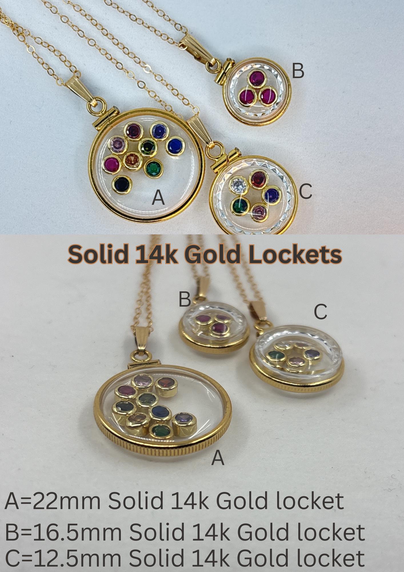 14k Gold filled Bezel Set 4mm CZ Birthstone Charms for Shaker Lockets