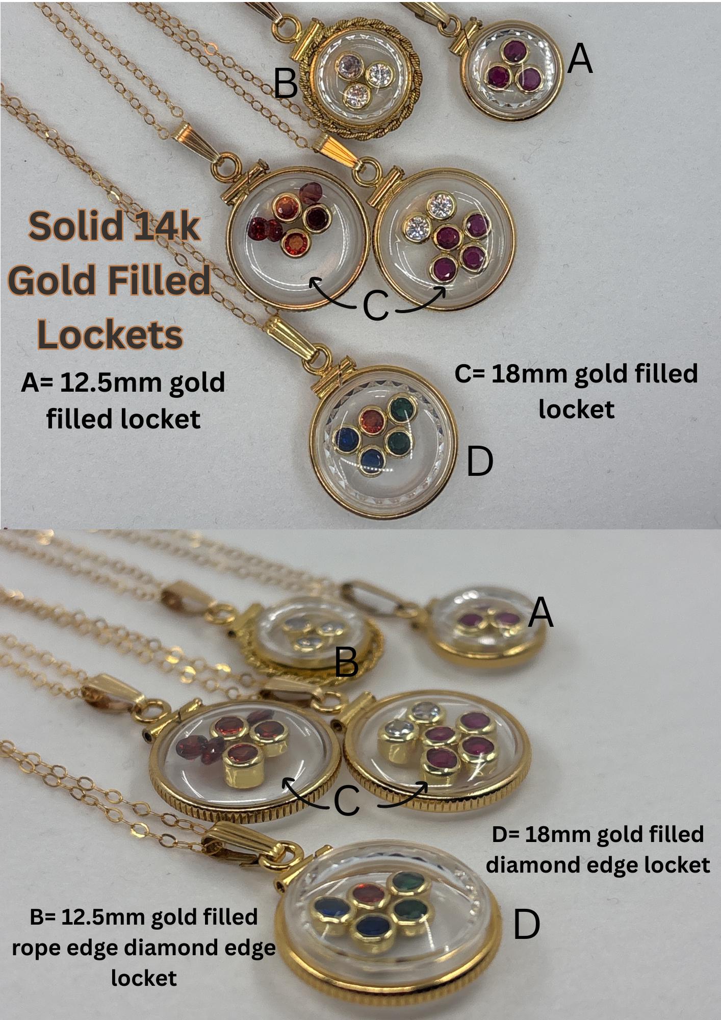 14k Gold filled Bezel Set 4mm CZ Birthstone Charms for Shaker Lockets
