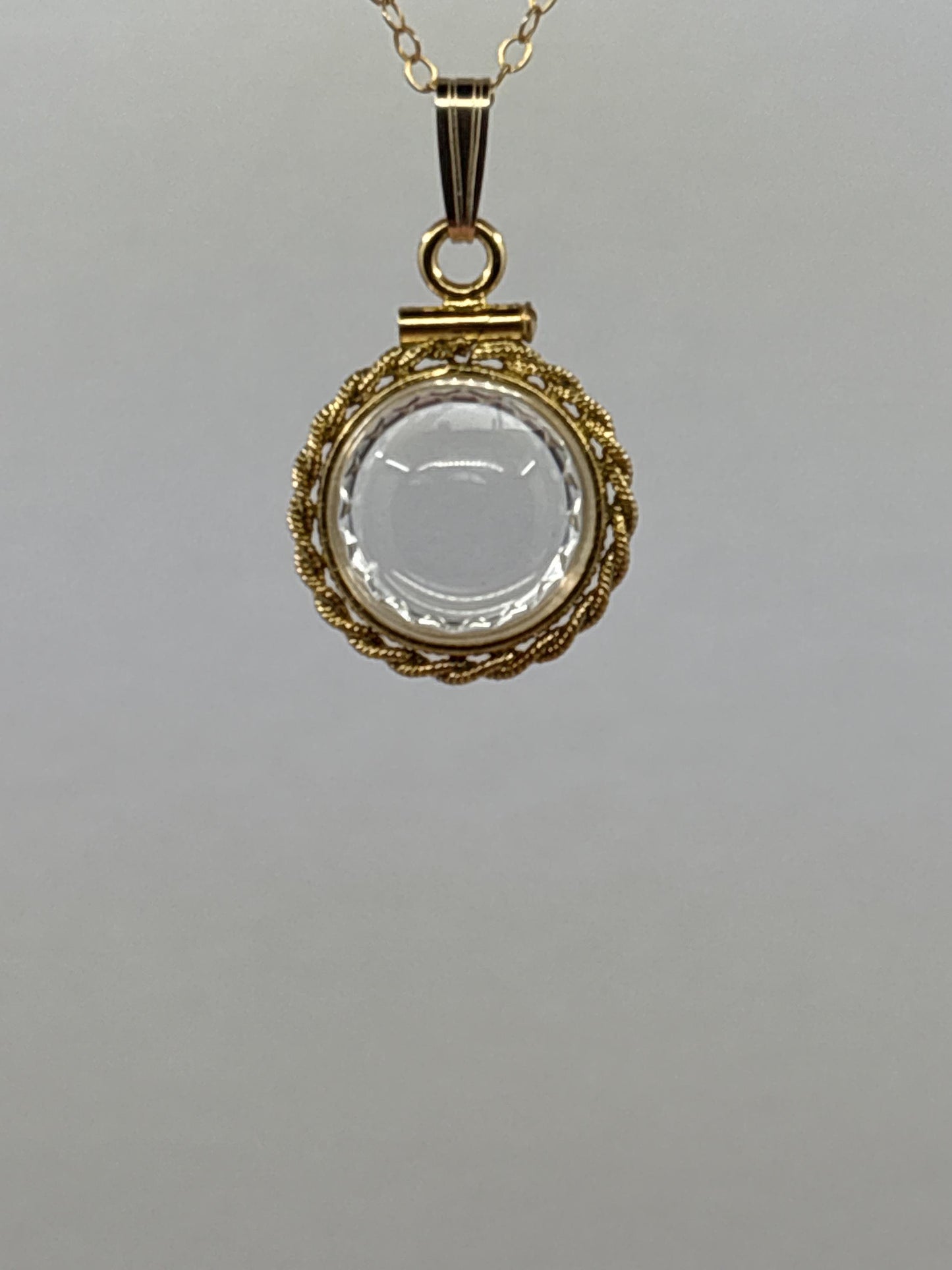 Empty Diamond edge 12.5 mm handmade 14k gold filled shaker locket with twisted rope addition free screwdriver included .