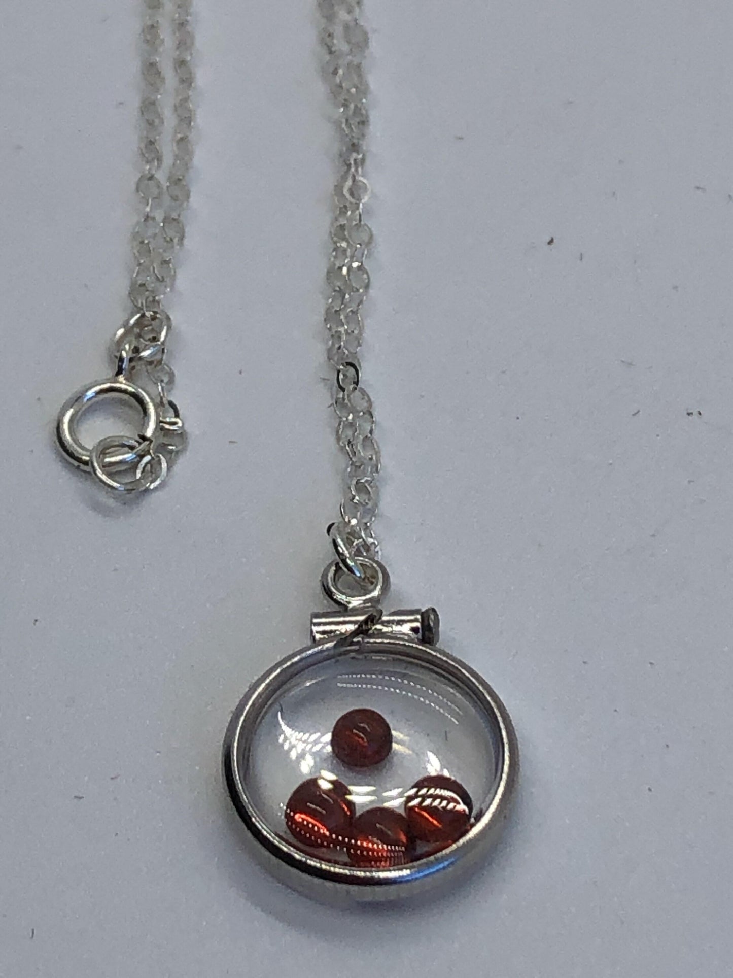 Dainty handmade garnet sterling silver shaker locket with .88 ctw natural gems, january birthstone customize one for mother's day, just ask