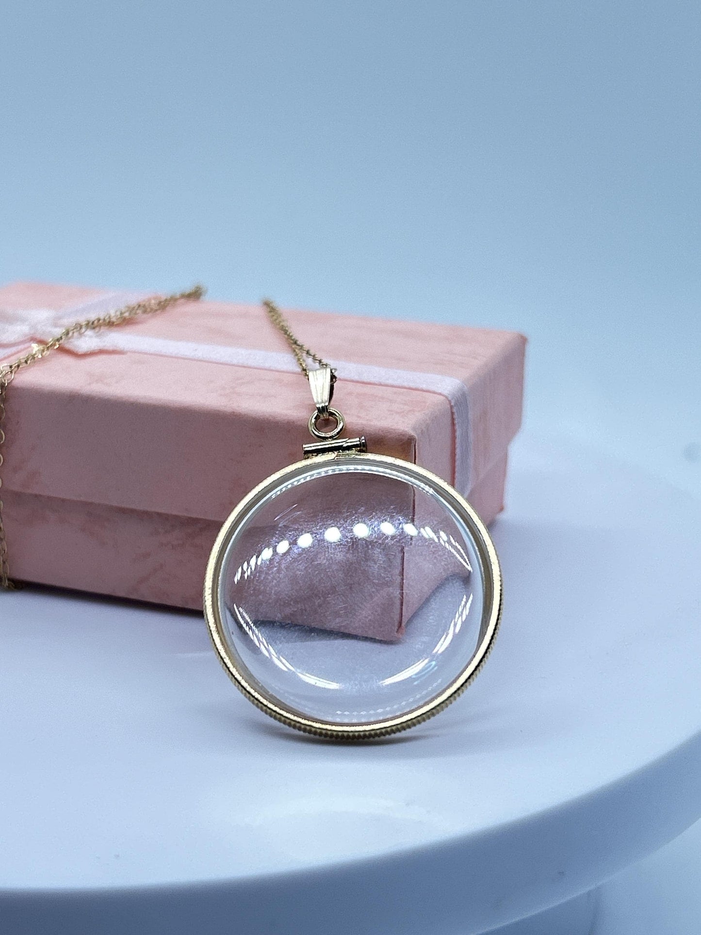 Empty Customizable 30 mm Handmade 14k Gold Filled Shaker Locket Necklace w/ Free Screwdriver Waiting For Your Little Treasures