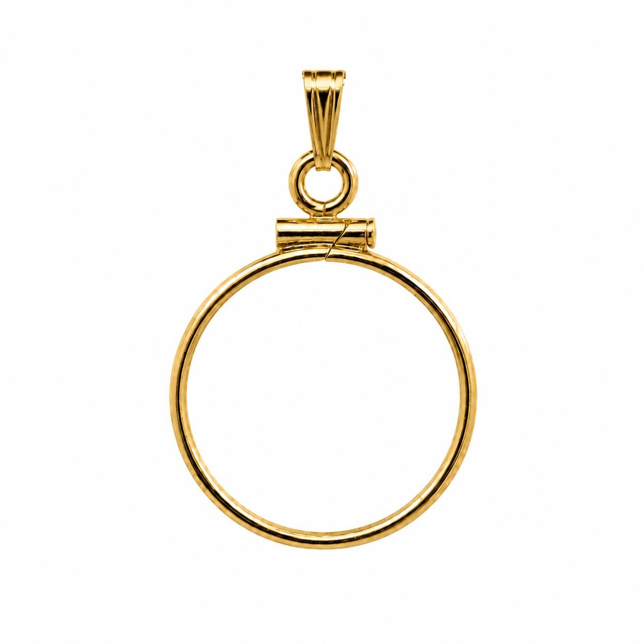 18mm Gold Filled Dime Bezel Pendant, Screw Top U.S. Coin Holder, Mercury Dime Necklace Charm, Coin Not Included