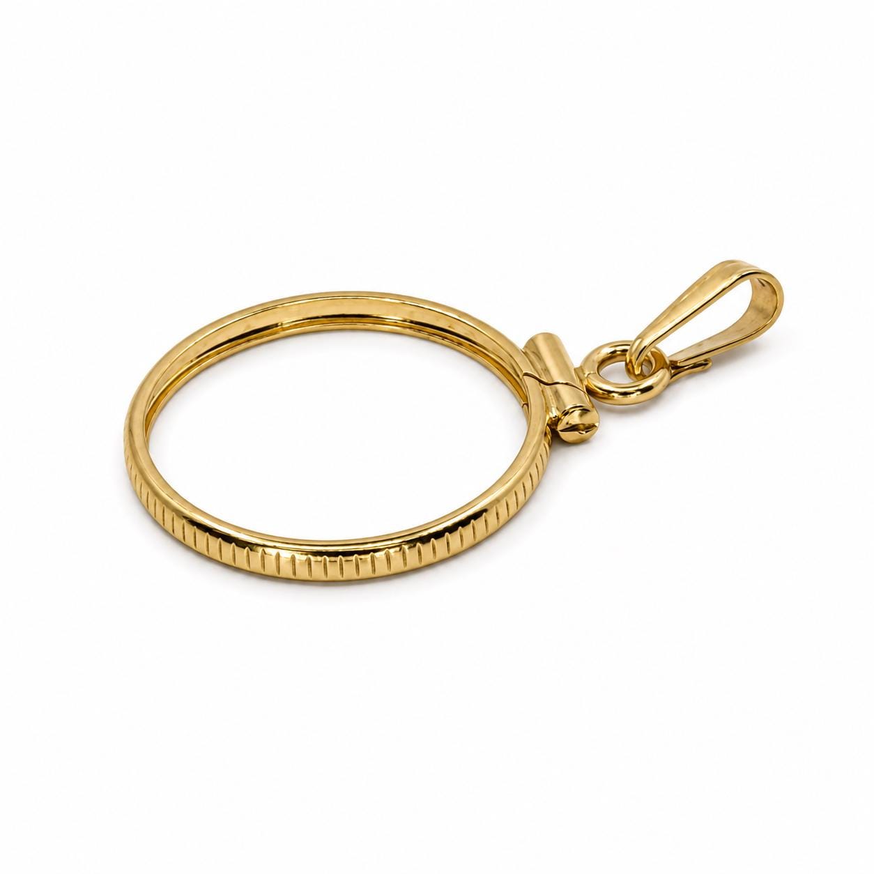 18mm Gold Filled Dime Bezel Pendant, Screw Top U.S. Coin Holder, Mercury Dime Necklace Charm, Coin Not Included