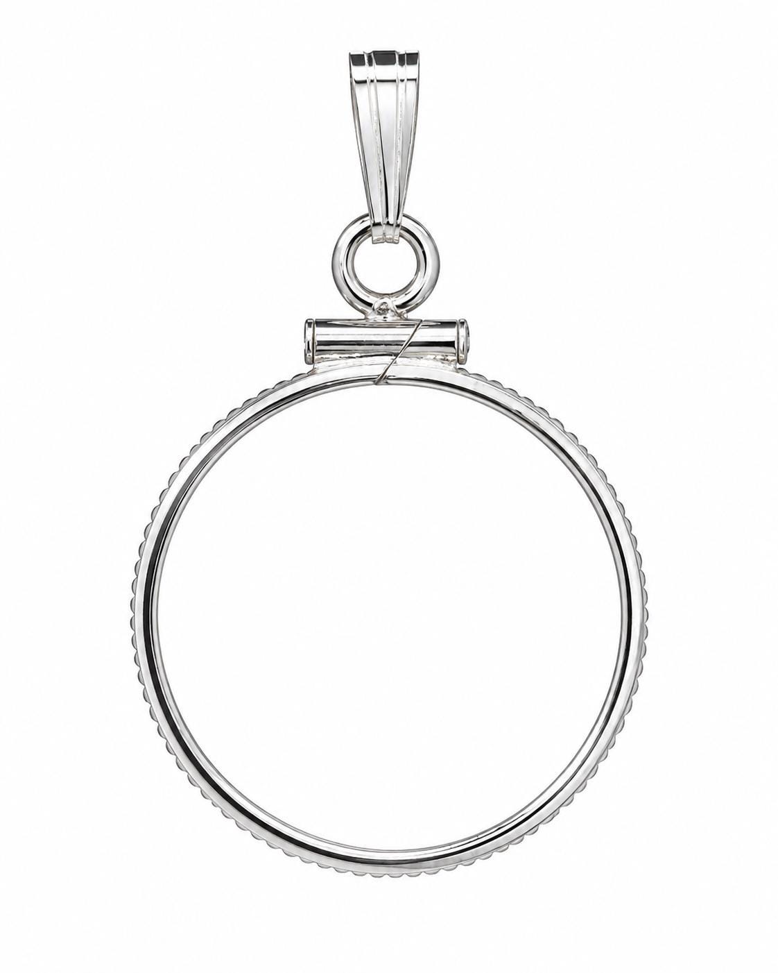 Sterling Silver Mercury Dime Bezel Pendant, Screw-Top Coin Holder, 18mm U.S. Dime Necklace Charm, Coin Not Included