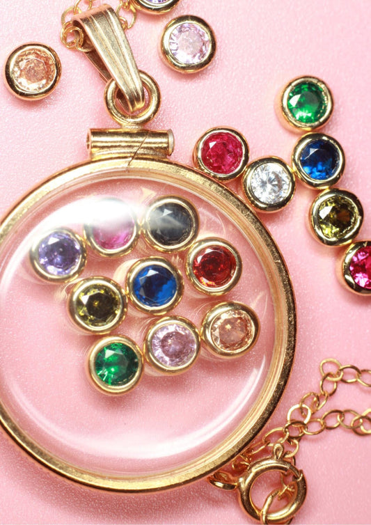 14k gold filled bezel set 4mm cz birthstone charms for shaker lockets