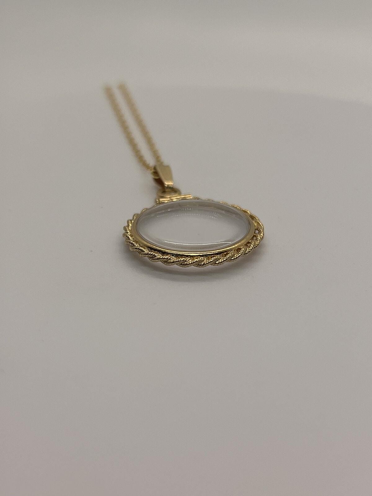 Empty customizable 21mm 14k gold filled lucite shaker locket w/ rope edge