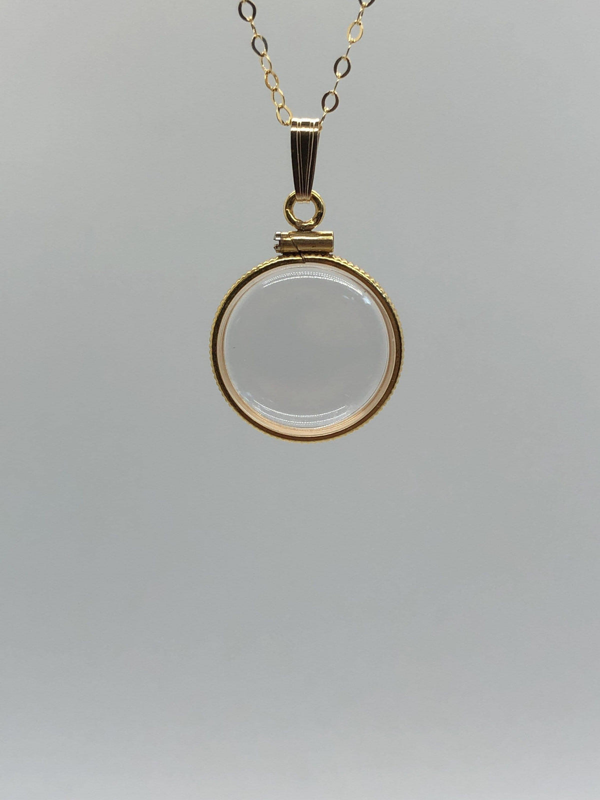 Empty customizable 18mm handmade 14k gold filled shaker locket, dime sized necklace w/ free screwdriver waiting for your little treasures