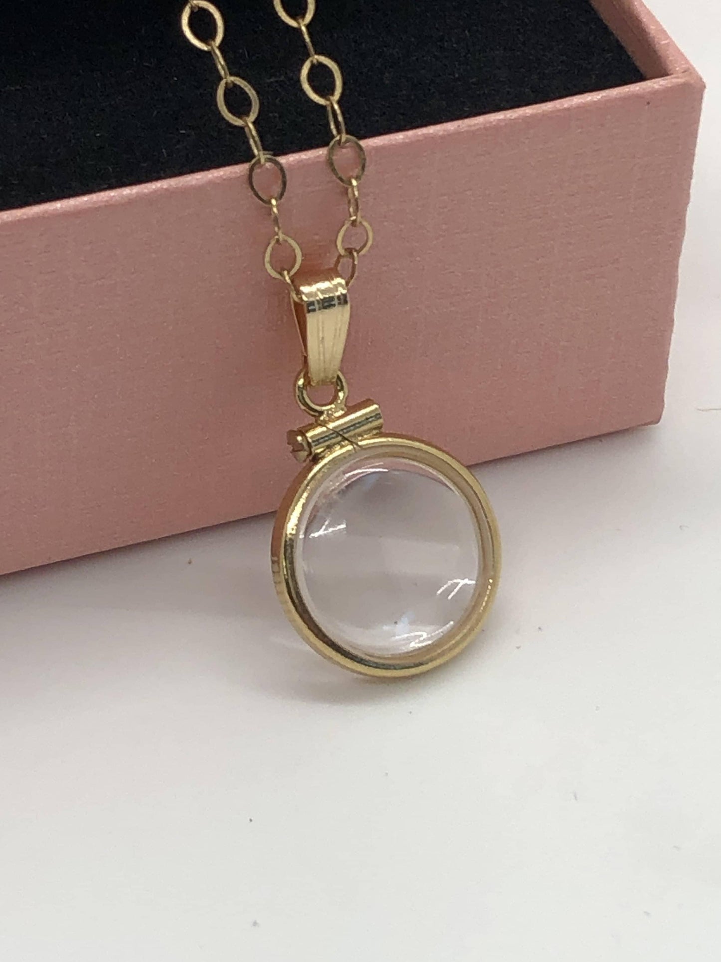 14k solid gold empty 12.5 mm handmade shaker locket, free screwdriver included , waiting for your small treasures