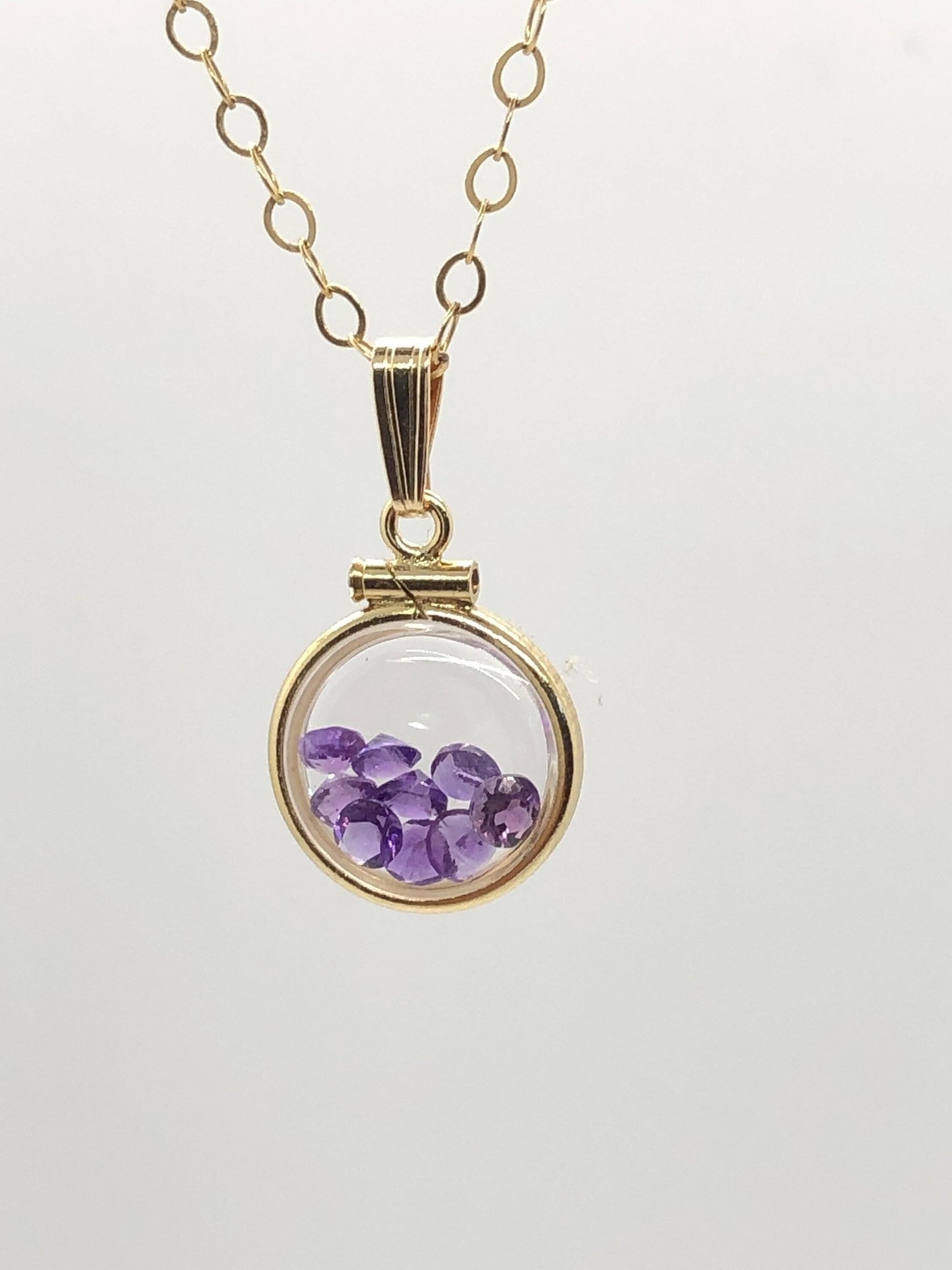 14k solid gold empty 12.5 mm handmade shaker locket, free screwdriver included , waiting for your small treasures
