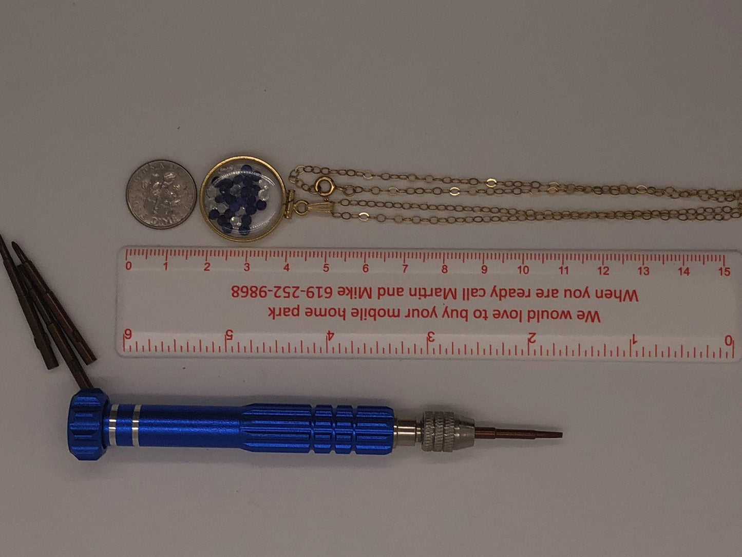 Handmade sapphire + topaz shaker locket 14k gf or silver filled w/ beautiful september birthstone. 6 ct (tcw)