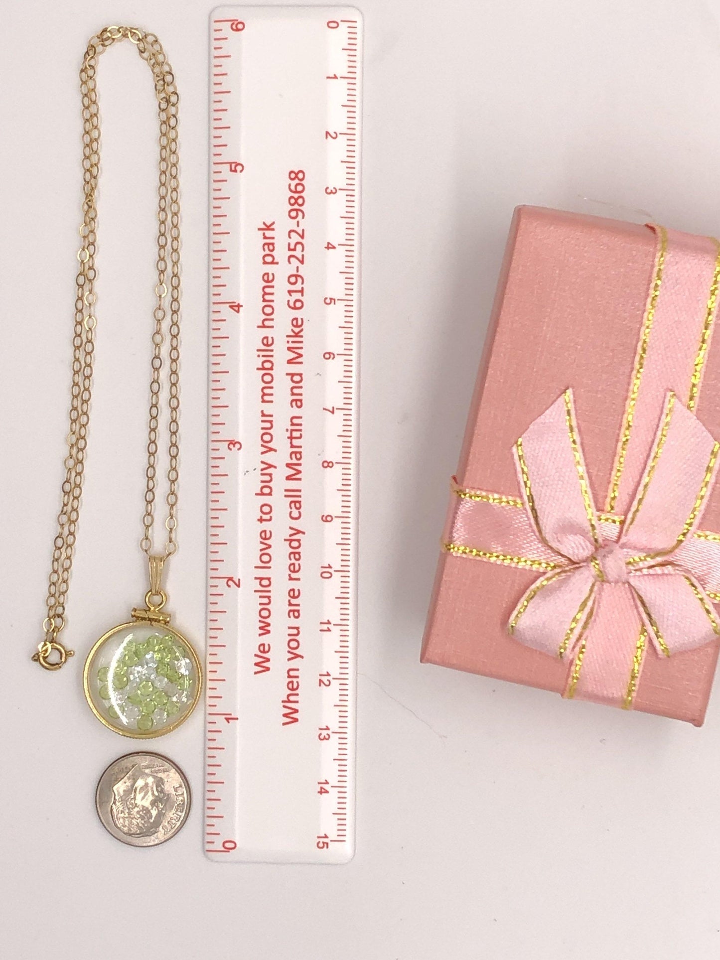 Handmade peridot and topaz shaker locket 14k gold filled or silver with beautiful august birthstone, 3.85 tcw