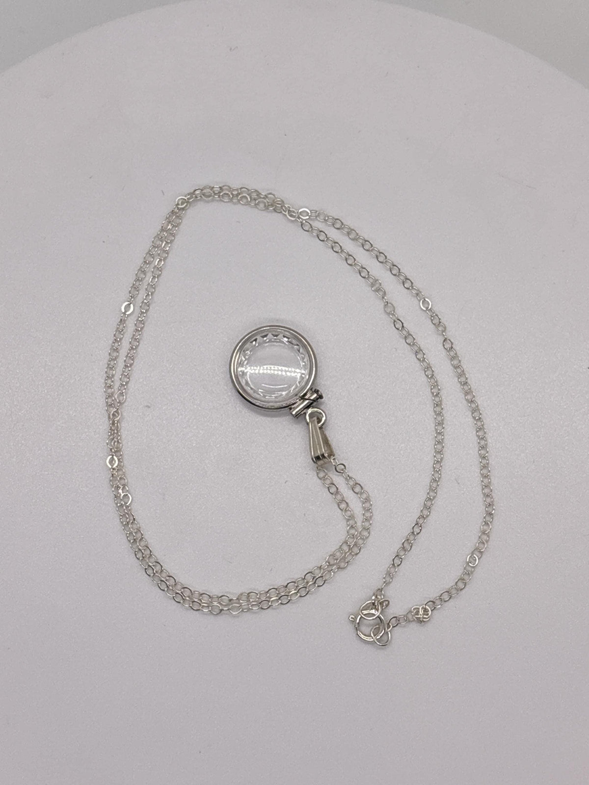 12.5mm Sterling Silver Diamond-Edge Shaker Locket Necklace
