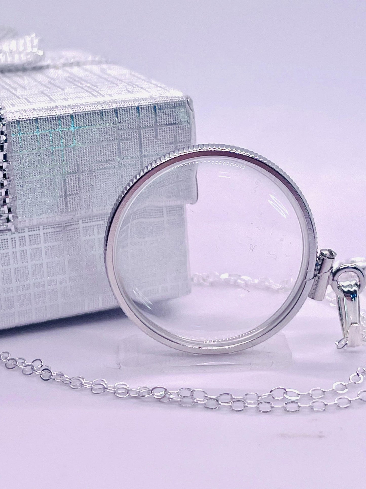 Empty 25mm sterling silver locket | free small screwdriver included!