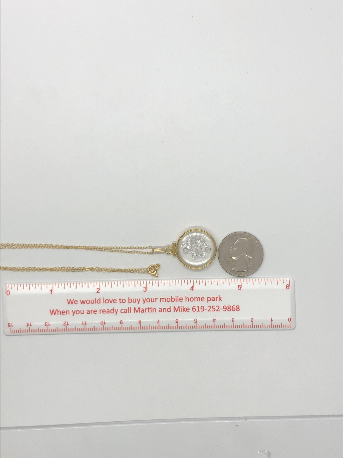 Handmade white topaz shaker locket 14k gold filled w/beautiful april birthstone, 2.7 tcw