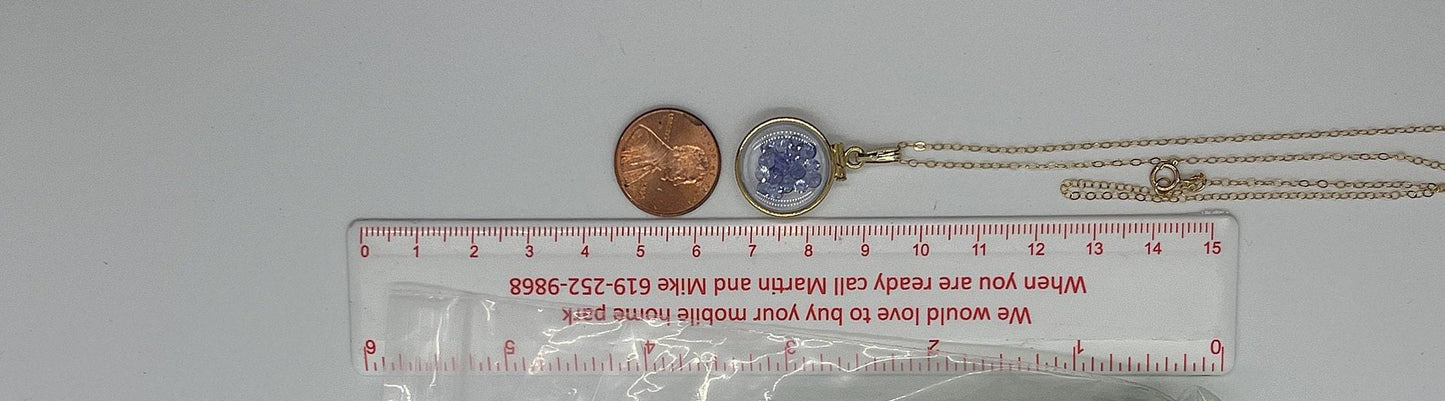 14k solid gold tanzanite diamond edge 16.5mm handmade shaker locket reversible 2 ctw