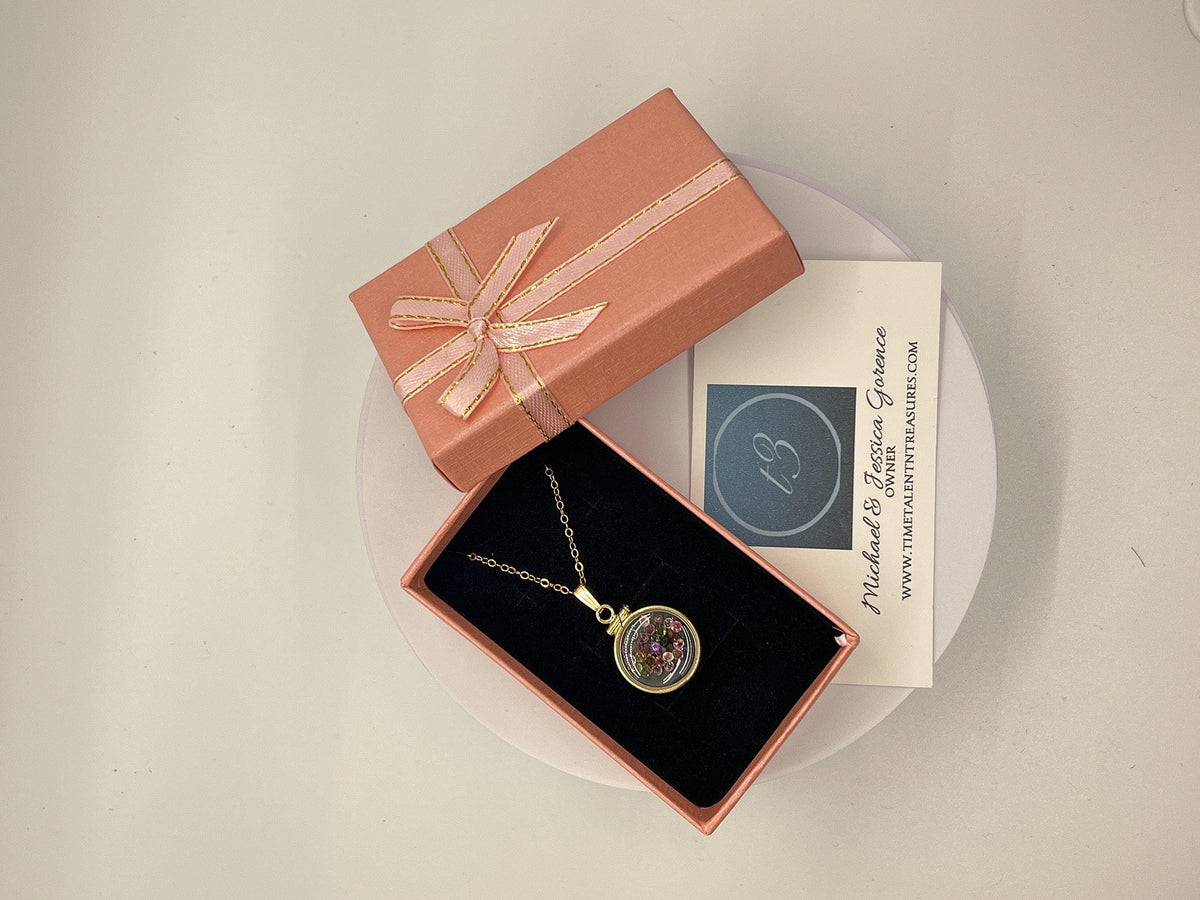 14k solid gold handmade dime sized amethyst shaker locket, 1.15 tcw, february birthstone.