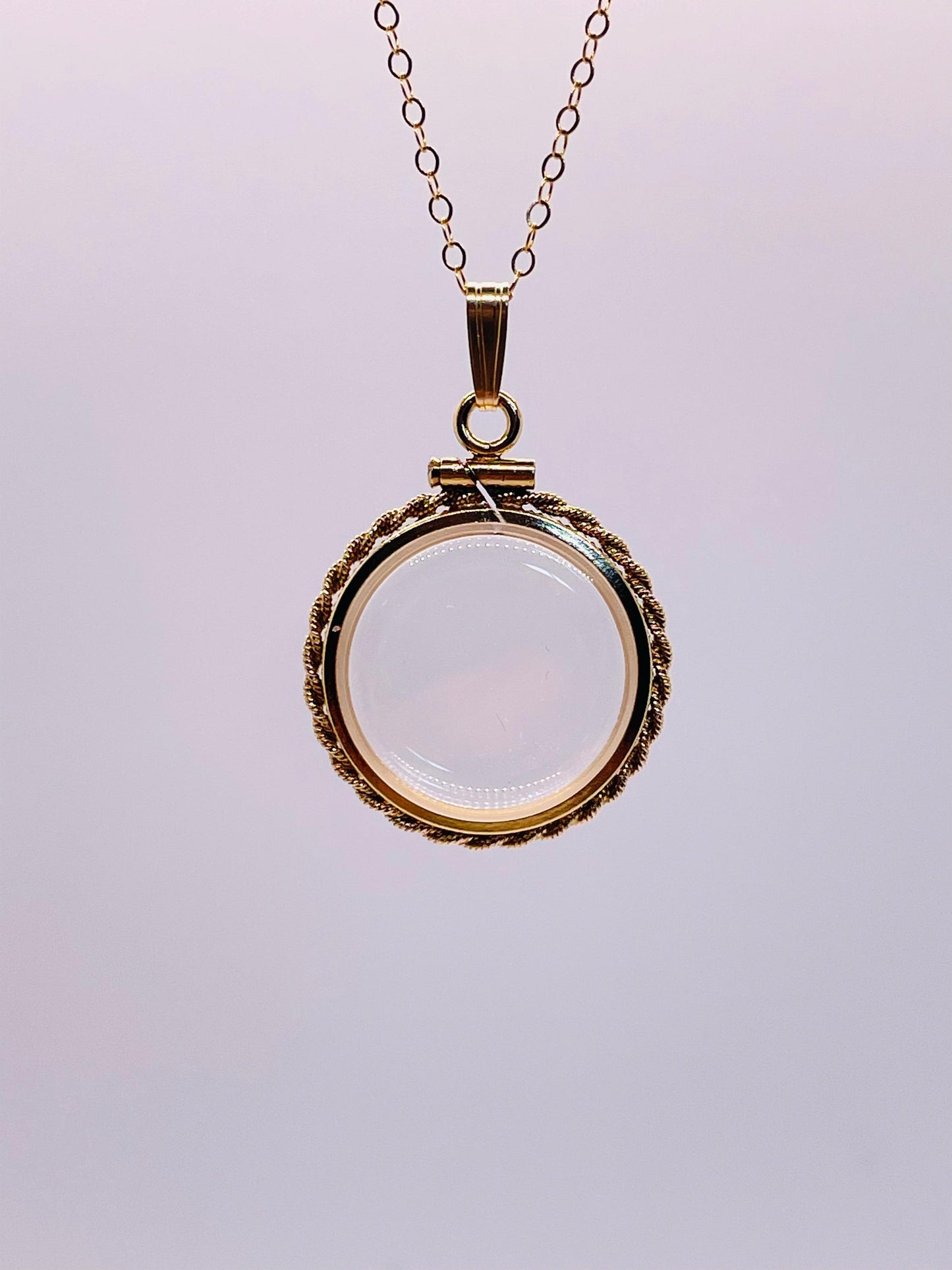 Empty customizable 20 mm handmade 14k gold filled rope edge shaker locket necklace w/ free screwdriver waiting for your little treasures