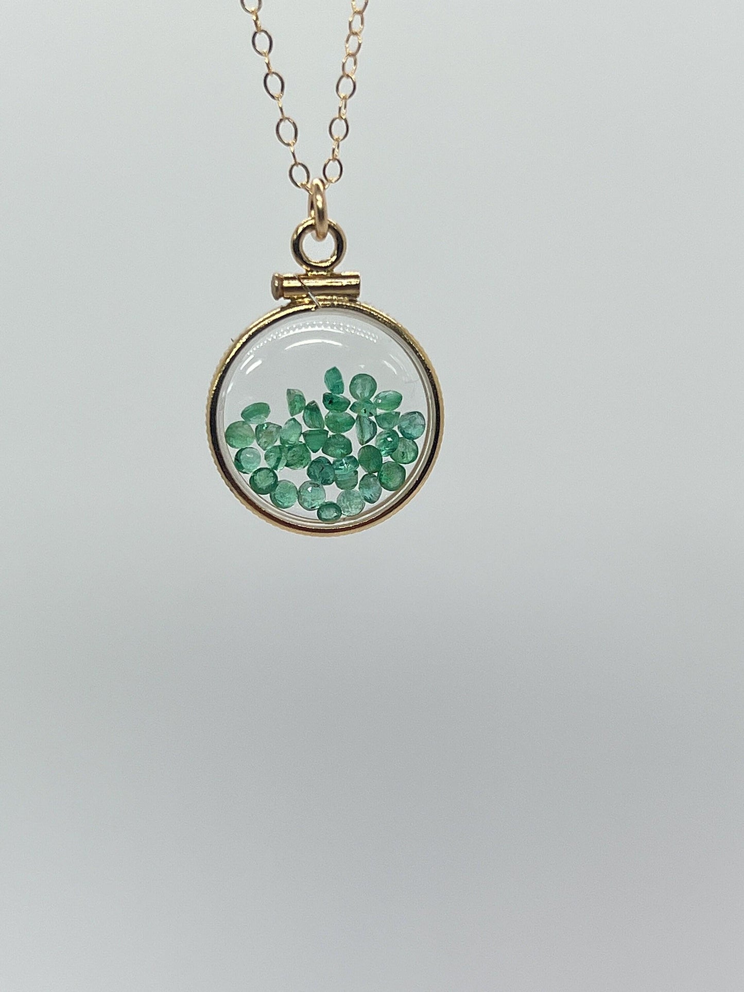 Solid 14k gold empty 16.5mm  handmade shaker locket w/ free  small  screw driver waiting for your little treasures, with chain