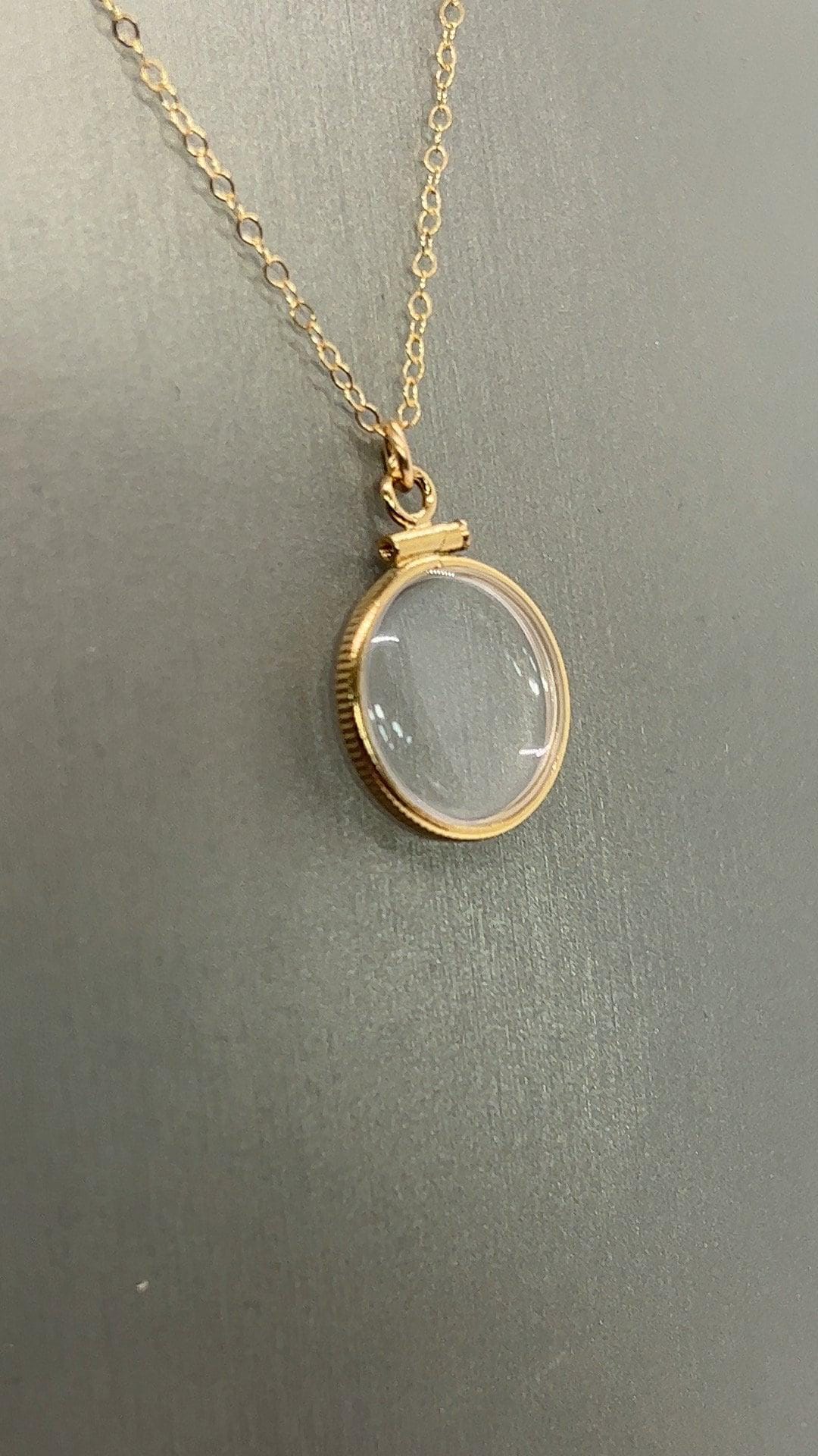 Solid 14k gold empty 16.5mm  handmade shaker locket w/ free  small  screw driver waiting for your little treasures, with chain